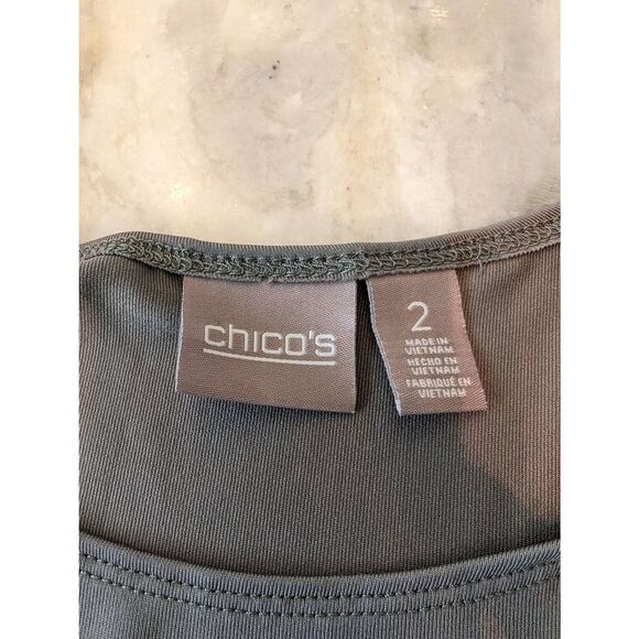 Chico’s Tank Top Blouse Women’s 2 Large Brown Round Neck Sleeveless Stretch - Picture 4 of 8